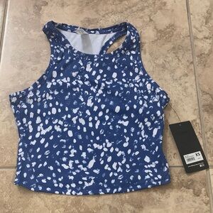 90 Degree By Reflex Blue and White Crop Top